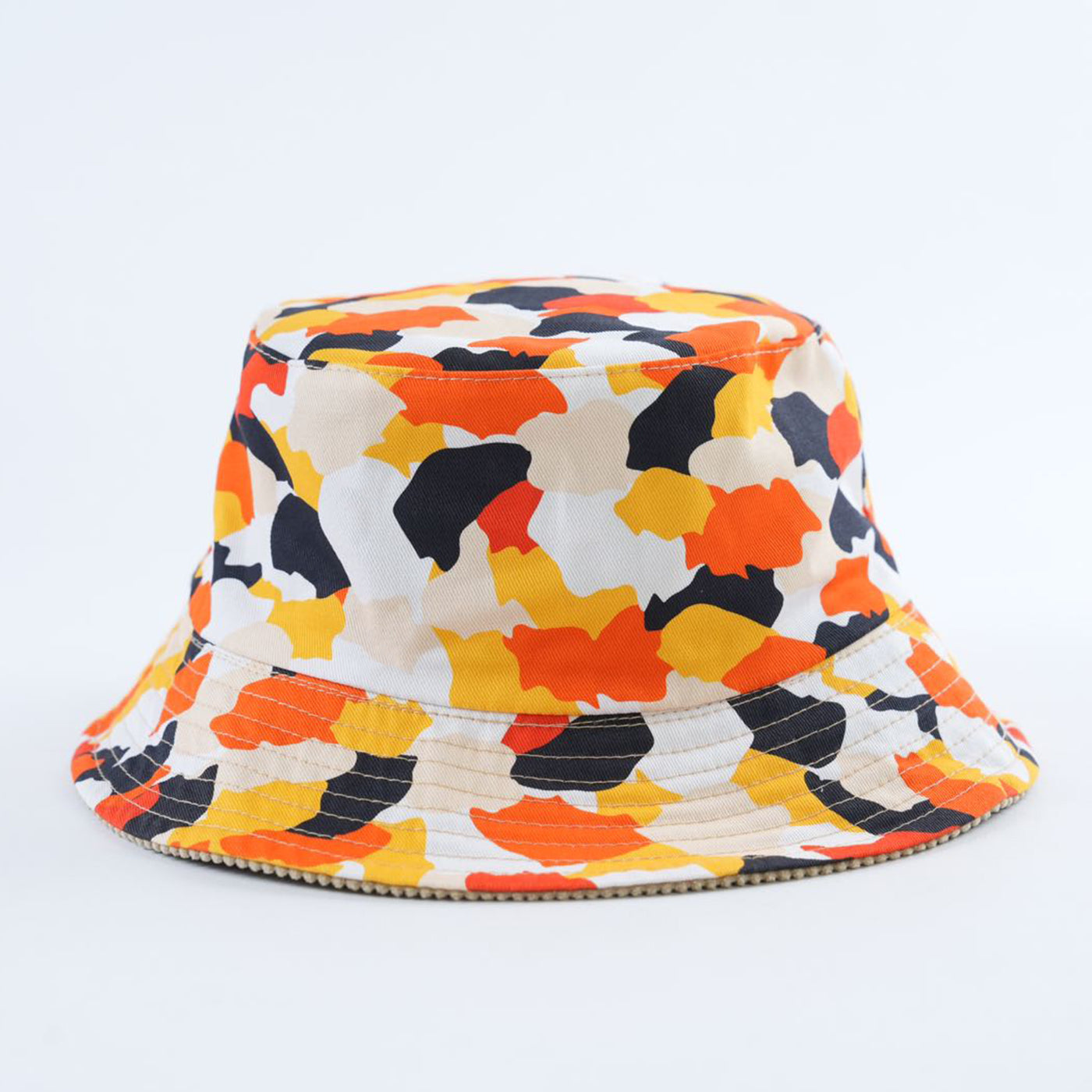 Colorful bucket hat with a koi fish inspired pattern